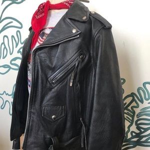 Vintage Saham Genuine Leather Moto Jacket